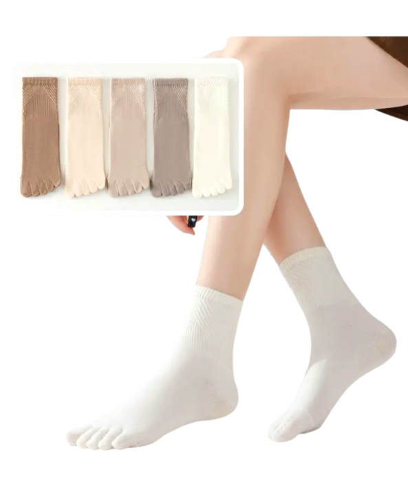 Чорапи с пръсти едноцветни 1371 комплект 5 чифта 